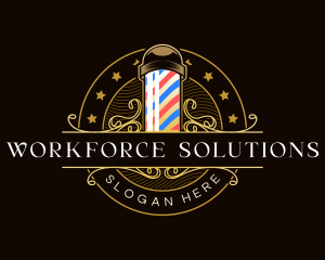 Barbershop Salon Haircut logo design