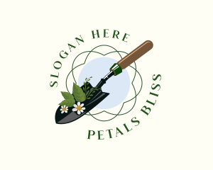 Flower Garden Trowel  logo design