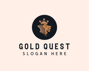 Gold Lion King Badge logo design