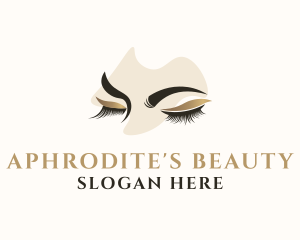 Gold Eyelashes Beauty logo design