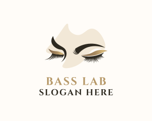 Gold Eyelashes Beauty logo design