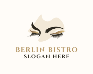 Gold Eyelashes Beauty logo design