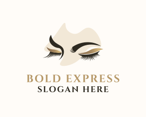 Gold Eyelashes Beauty logo design