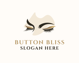 Gold Eyelashes Beauty logo design