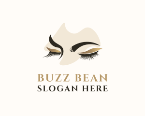 Gold Eyelashes Beauty logo design