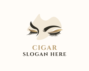 Gold Eyelashes Beauty logo design