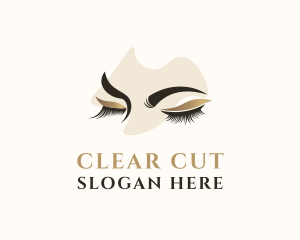 Gold Eyelashes Beauty logo design