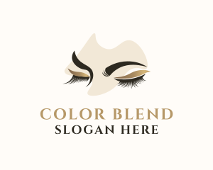 Gold Eyelashes Beauty logo design