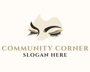 Gold Eyelashes Beauty logo design