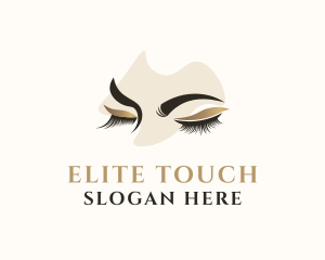 Gold Eyelashes Beauty logo design