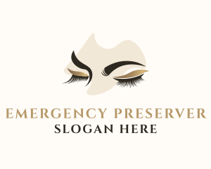 Gold Eyelashes Beauty logo design