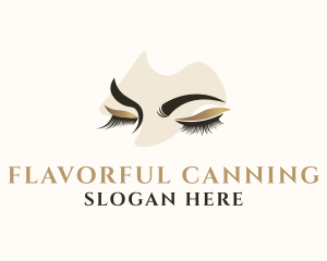 Gold Eyelashes Beauty logo design