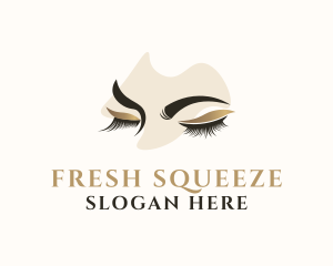 Gold Eyelashes Beauty logo design