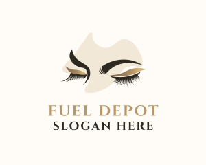 Gold Eyelashes Beauty logo design