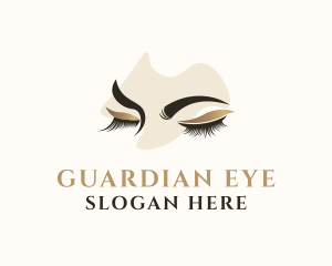 Gold Eyelashes Beauty logo design