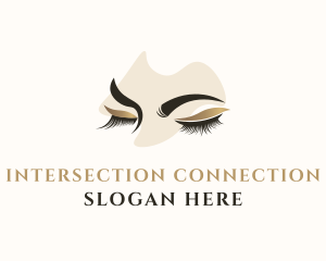 Gold Eyelashes Beauty logo design