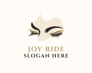 Gold Eyelashes Beauty logo design