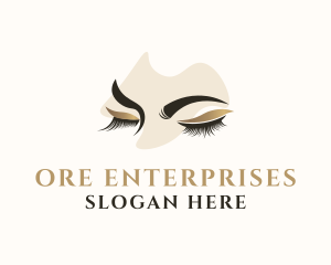 Gold Eyelashes Beauty logo design