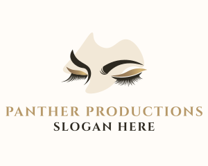 Gold Eyelashes Beauty logo design