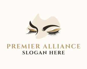 Gold Eyelashes Beauty logo design