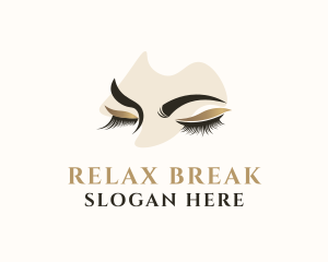 Gold Eyelashes Beauty logo design