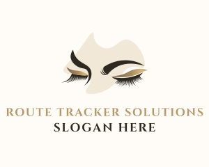 Gold Eyelashes Beauty logo design