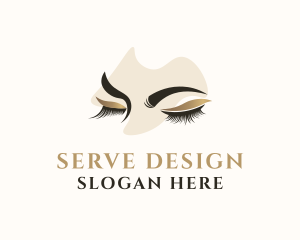 Gold Eyelashes Beauty logo design