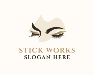 Gold Eyelashes Beauty logo design