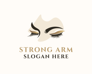 Gold Eyelashes Beauty logo design