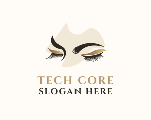 Gold Eyelashes Beauty logo design