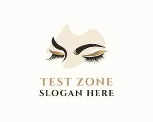 Gold Eyelashes Beauty logo design