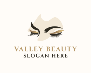 Gold Eyelashes Beauty logo design