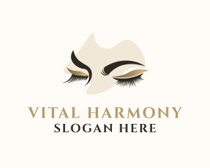 Gold Eyelashes Beauty logo design