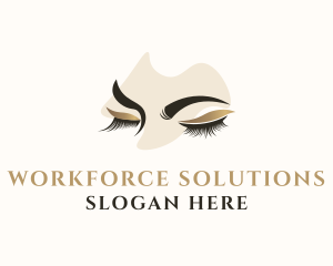 Gold Eyelashes Beauty logo design