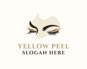 Gold Eyelashes Beauty logo design