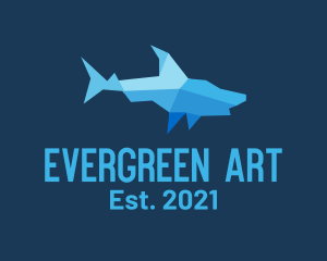 Shark Origami Art logo design