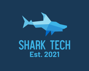 Shark Origami Art logo design