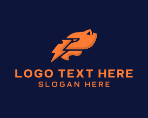 Abstract Lightning Animal logo