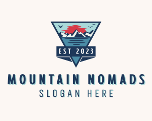 Mountain Sunset Peak logo design