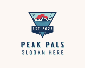 Mountain Sunset Peak logo design