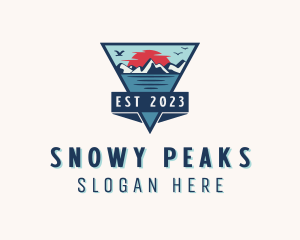 Mountain Sunset Peak logo design