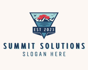 Mountain Sunset Peak logo design