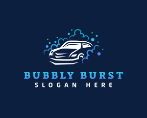 Car Cleaning Bubble  logo design