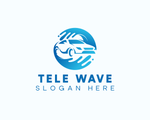 Water Wave Car Cleaning logo design