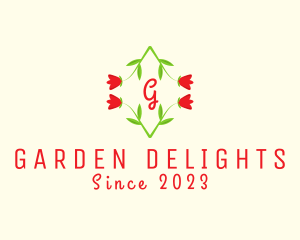 Plant Rose Tulip Garden logo design