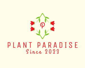 Plant Rose Tulip Garden logo design