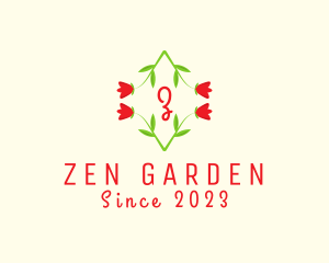 Plant Rose Tulip Garden logo design