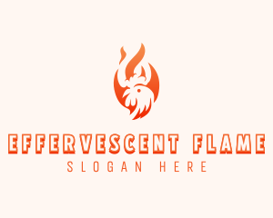 Flaming Chicken Barbecue Grill logo design