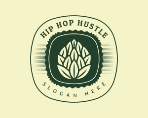 Hops Organic Leaf logo design