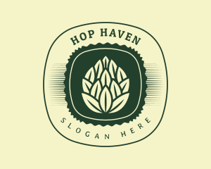 Hops Organic Leaf logo design